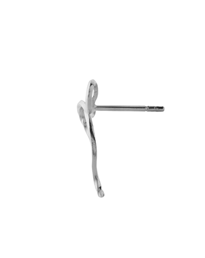 Stine A - Flow Bow Single Ørering - Sølvfarvet